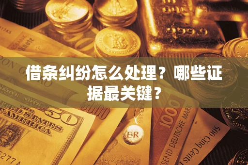 济南借条纠纷怎么处理？哪些证据最关键？