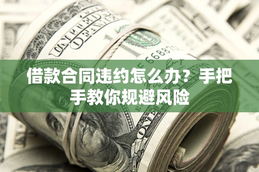 济南借款合同违约怎么办？手把手教你规避风险