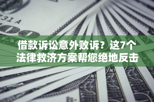 济南借款诉讼意外败诉？这7个法律救济方案帮您绝地反击！