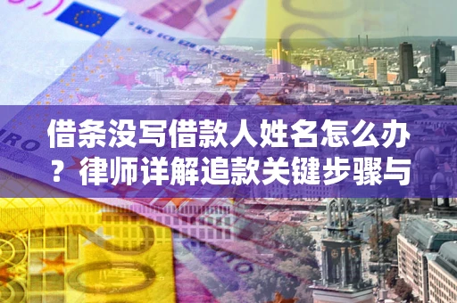 济南借条没写借款人姓名怎么办？律师详解追款关键步骤与证据链构建
