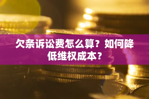 济南欠条诉讼费怎么算？如何降低维权成本？