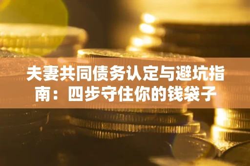 济南夫妻共同债务认定与避坑指南：四步守住你的钱袋子