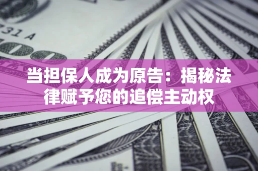 济南当担保人成为原告:揭秘法律赋予您的追偿主动权 济南当担保人成为原告:揭秘法律赋予您的追偿主动权